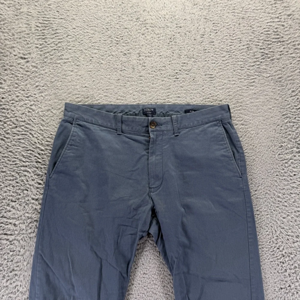 J.Crew Flex Pant Mens 32x32 Blue Cotton Chino Straight Slim Business Stretch